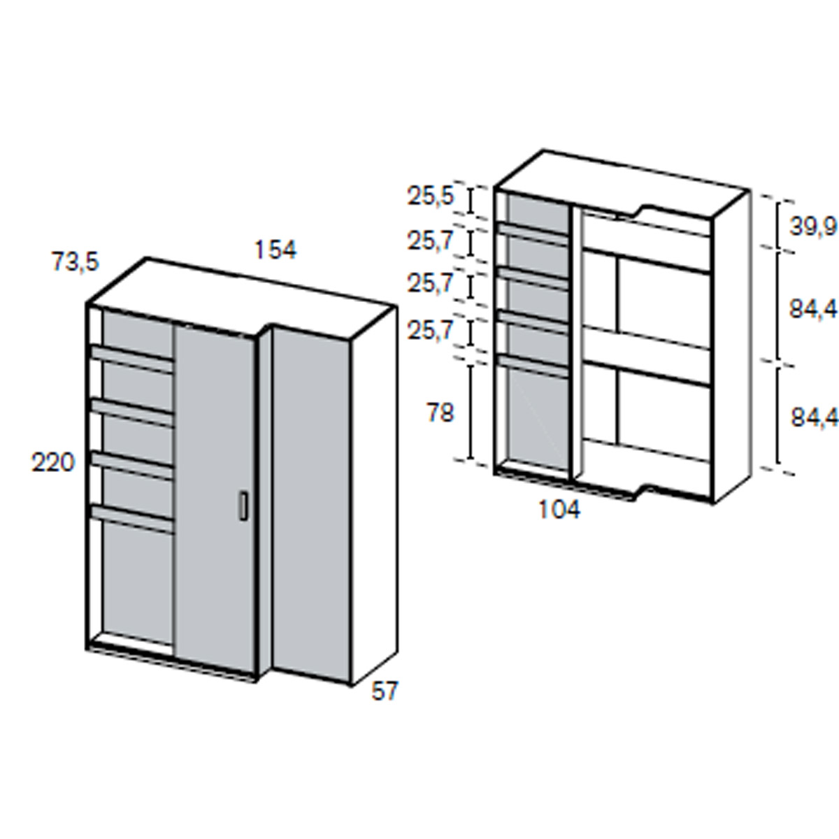 Armario rincón KISLA 206