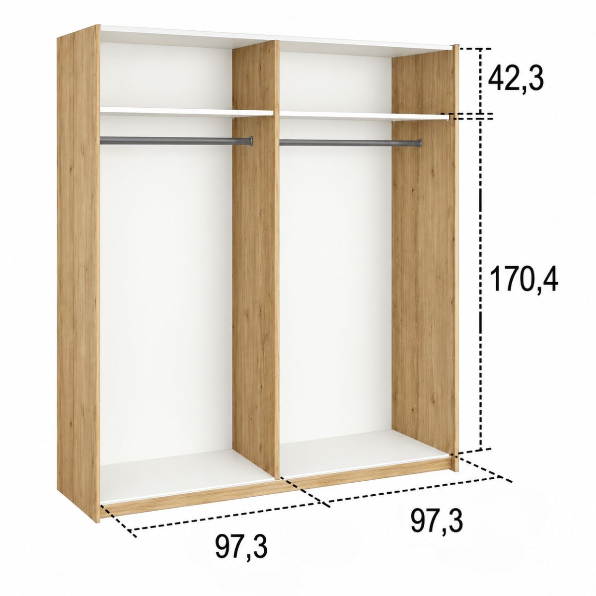 Armario MERY 10 de 2 puertas correderas y 2 cuerpos
