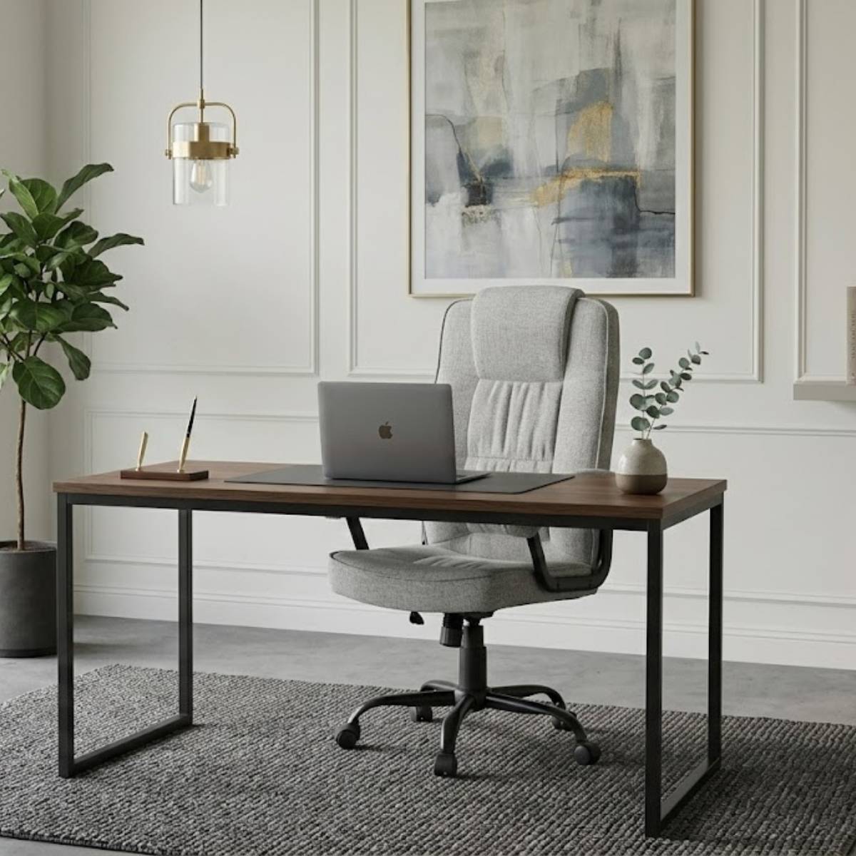 Silla oficina tela gris claro-estructura negra modelo ODIN 