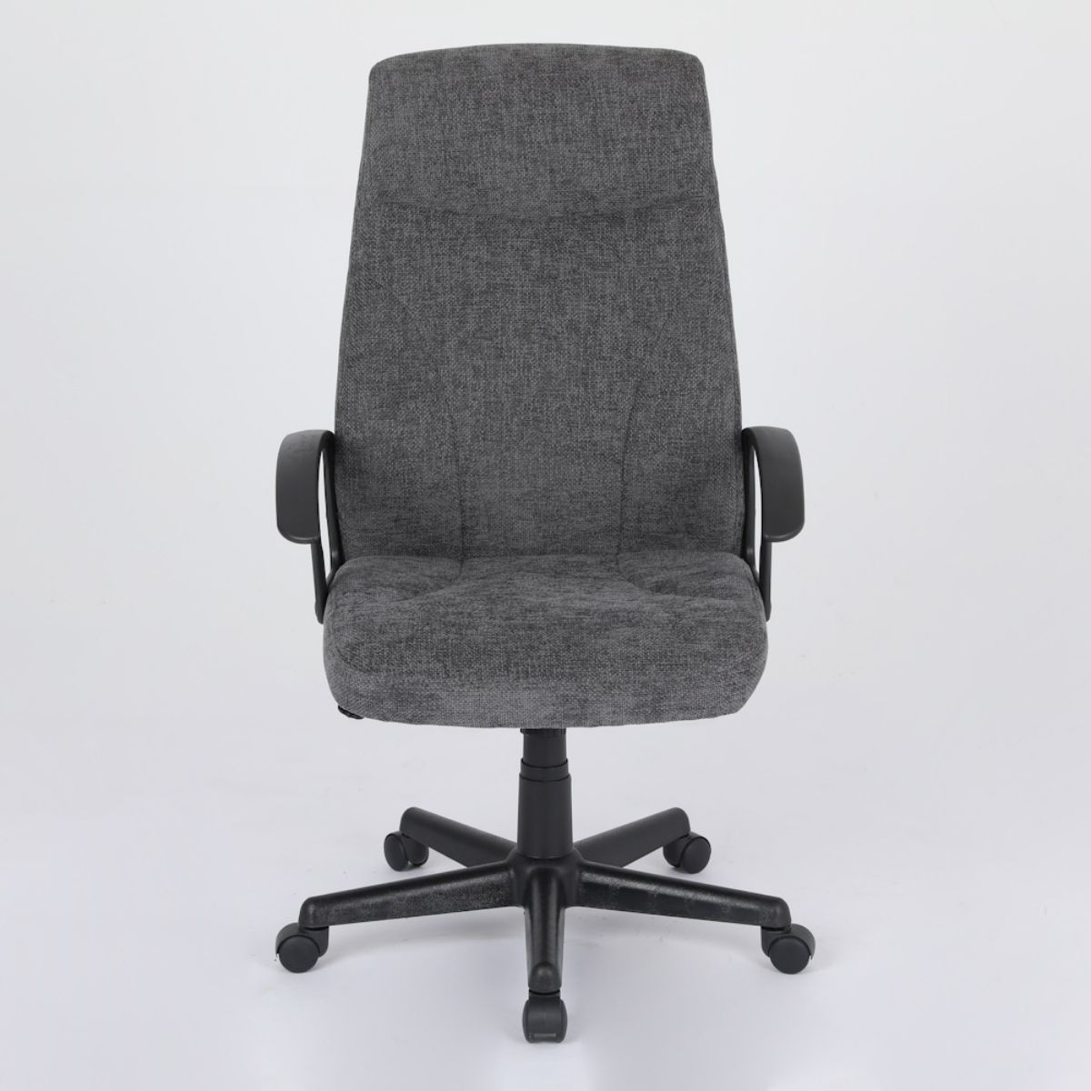 Silla oficina tela gris oscura-estructura negra modelo TYR 