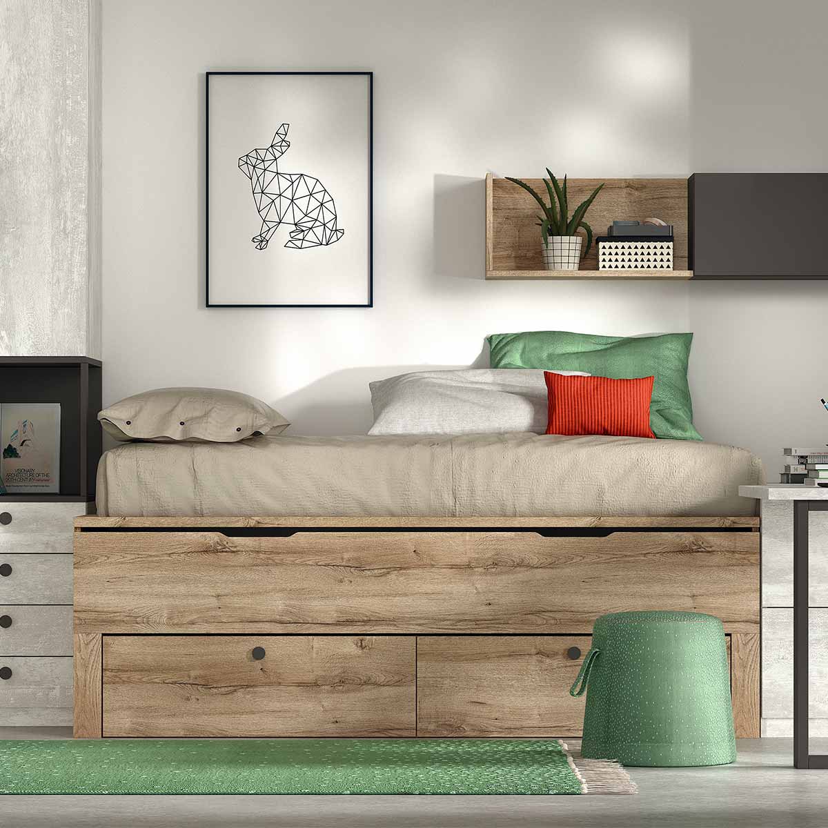 Compacto dos camas y cajones YARIX 07