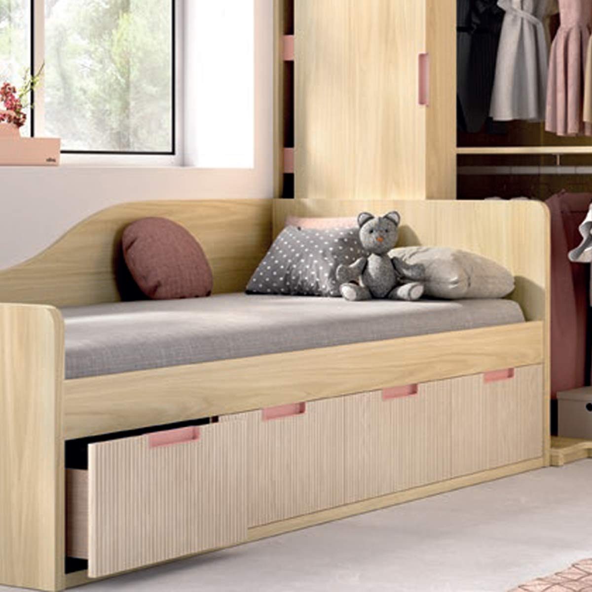 Cama nido con respaldo KISLA 206