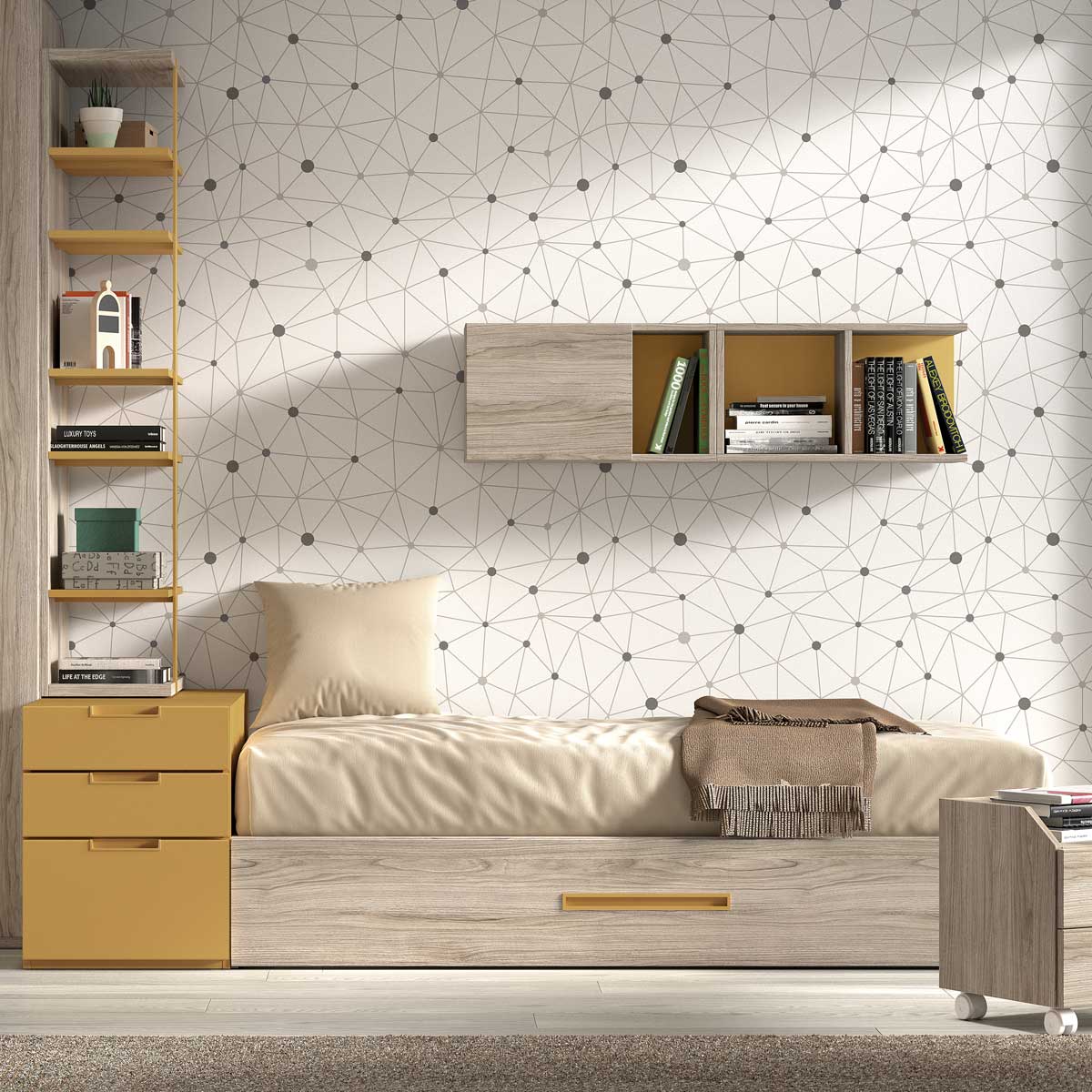 Cama nido con somier de arrastre DUSER 155