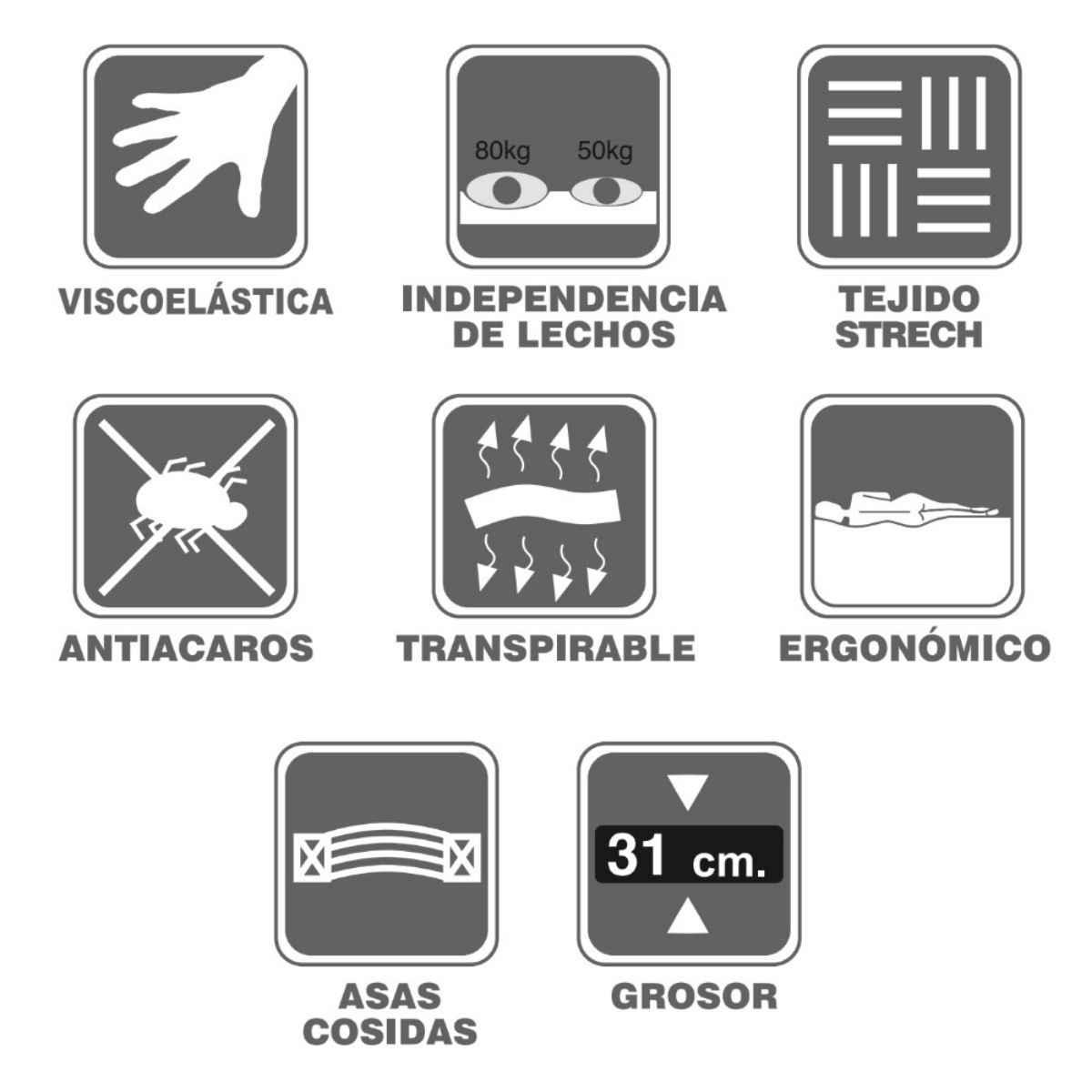 Colchón muelle ensacado y visco domotex® BOSTON