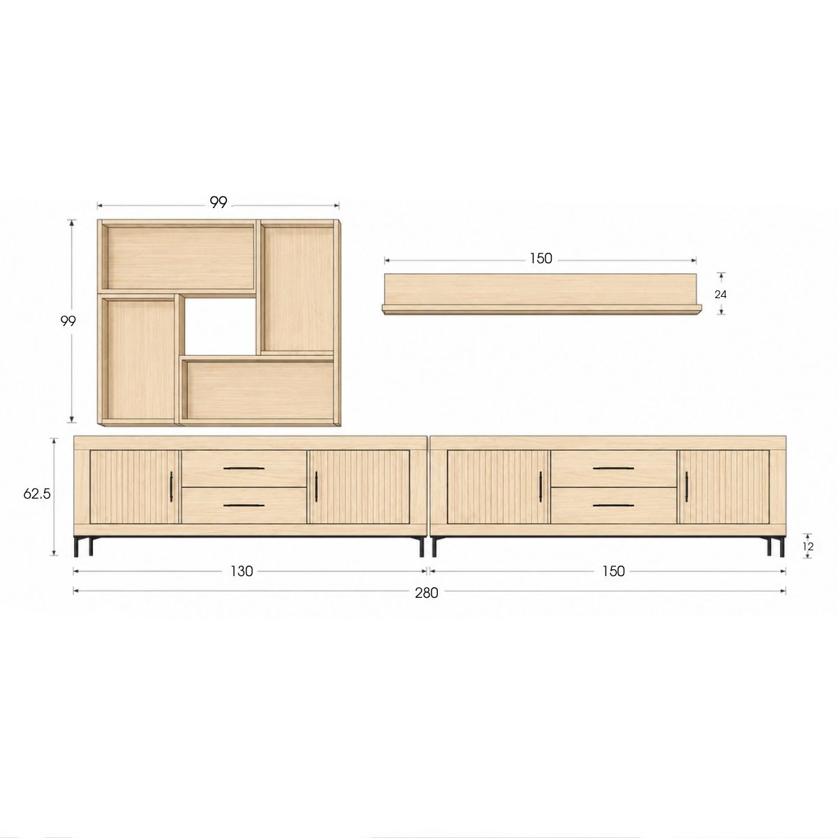 Mueble de salón KALAN 12