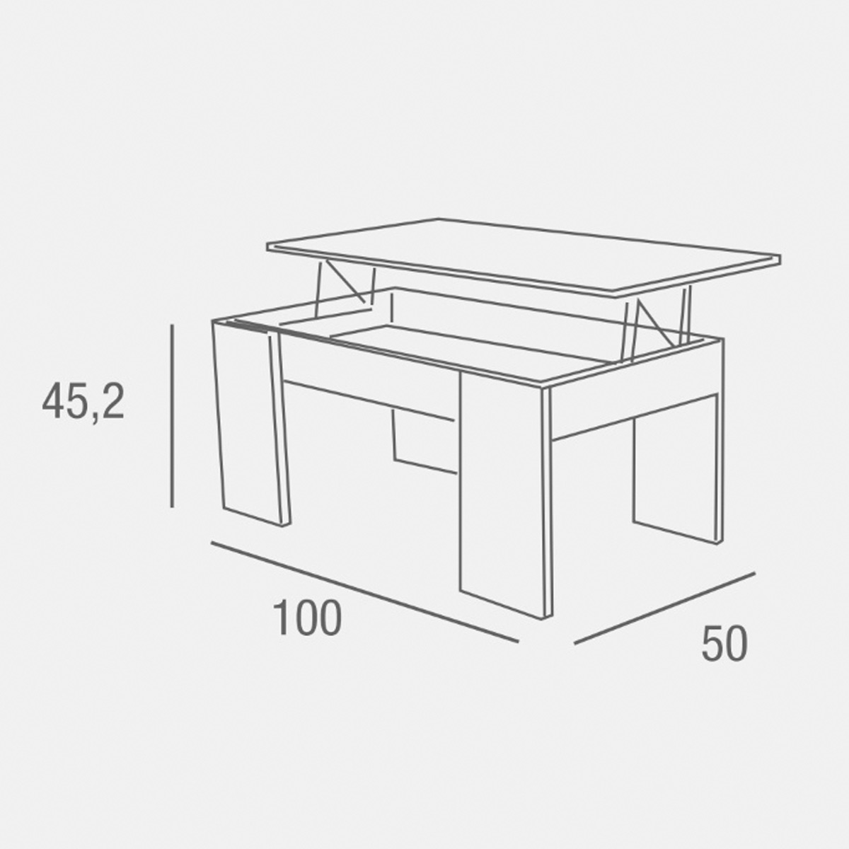 Mesa de centro elevable PETRA