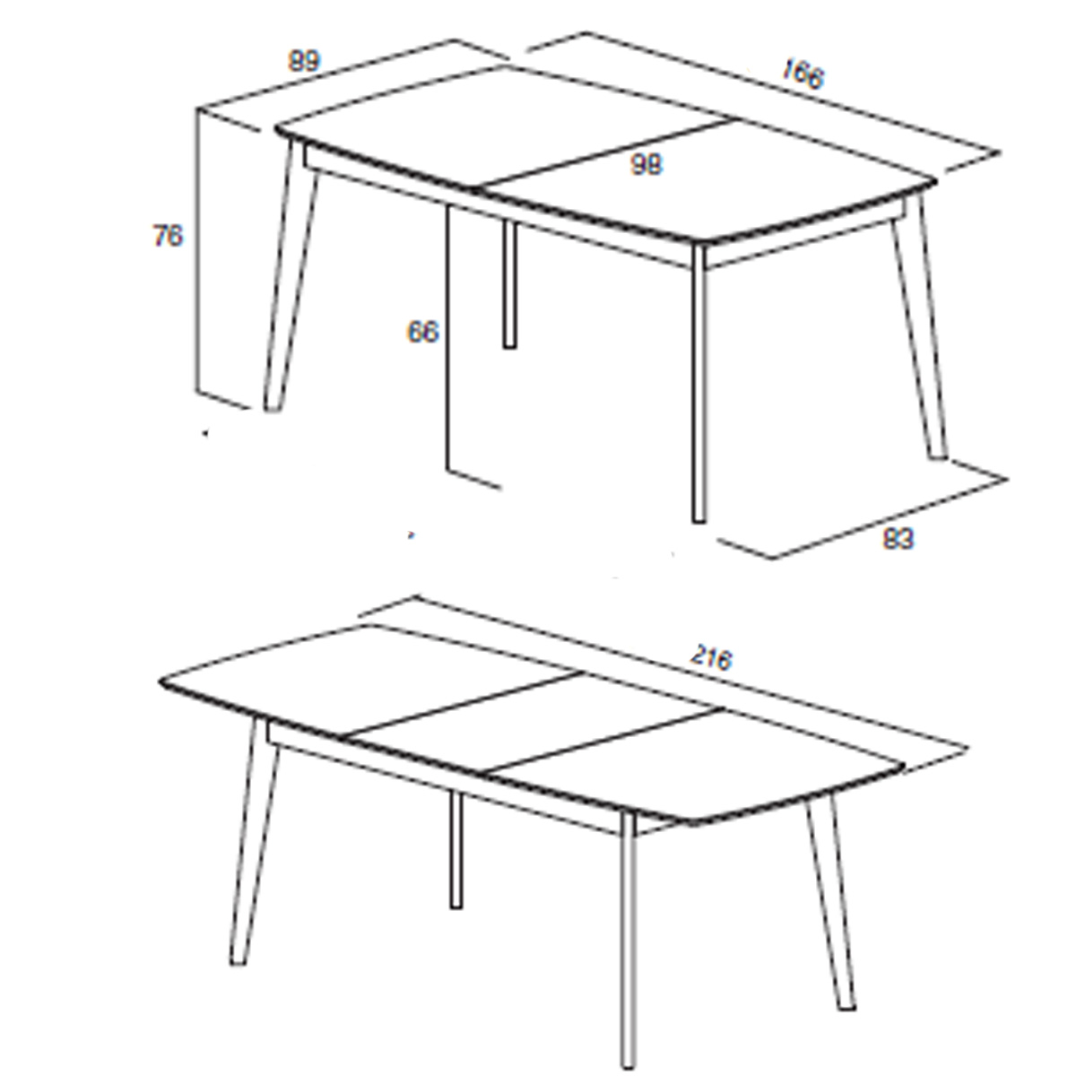 Mesa comedor extensible LAXO 11B