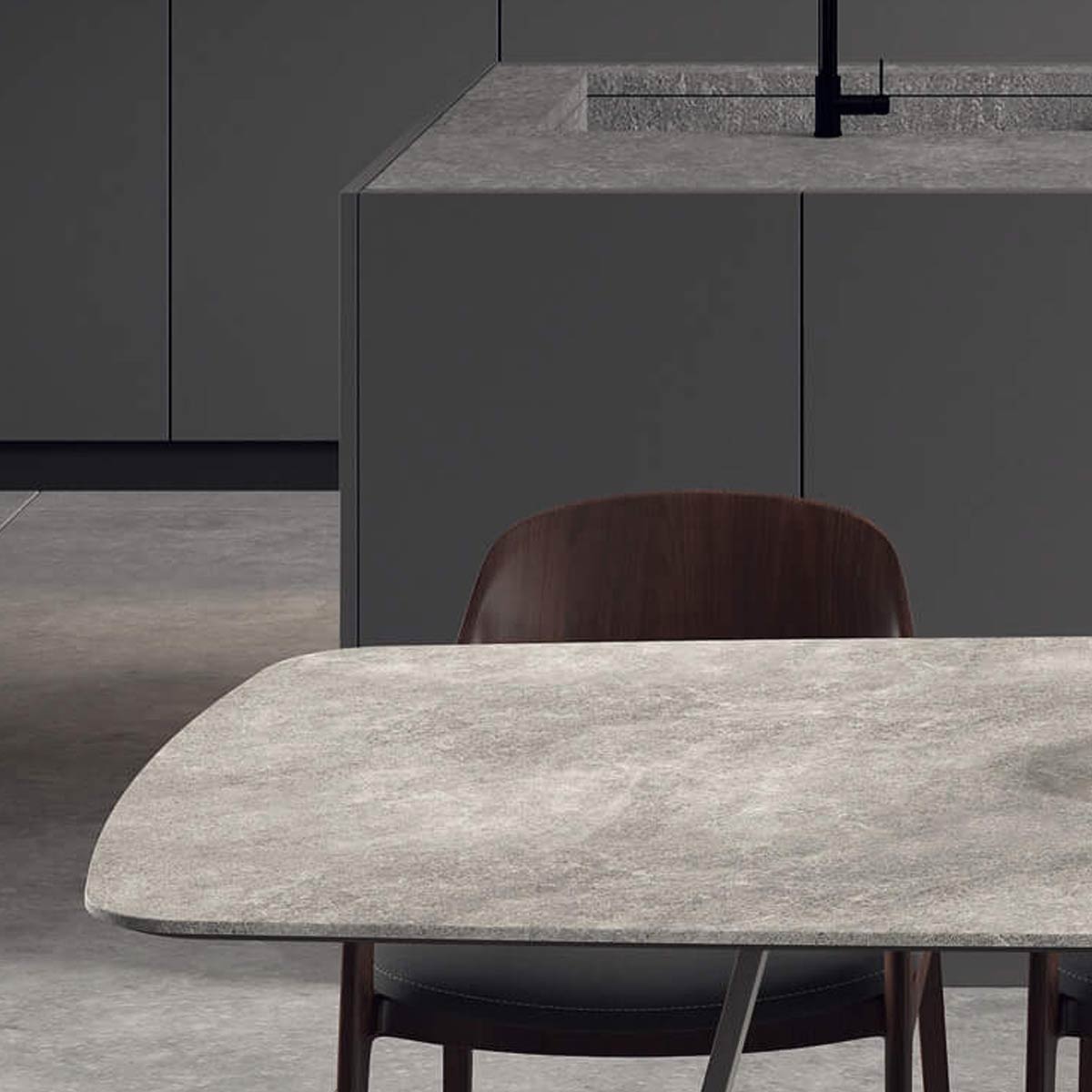 Mesa comedor chaflan pata cruz madera MAYEN