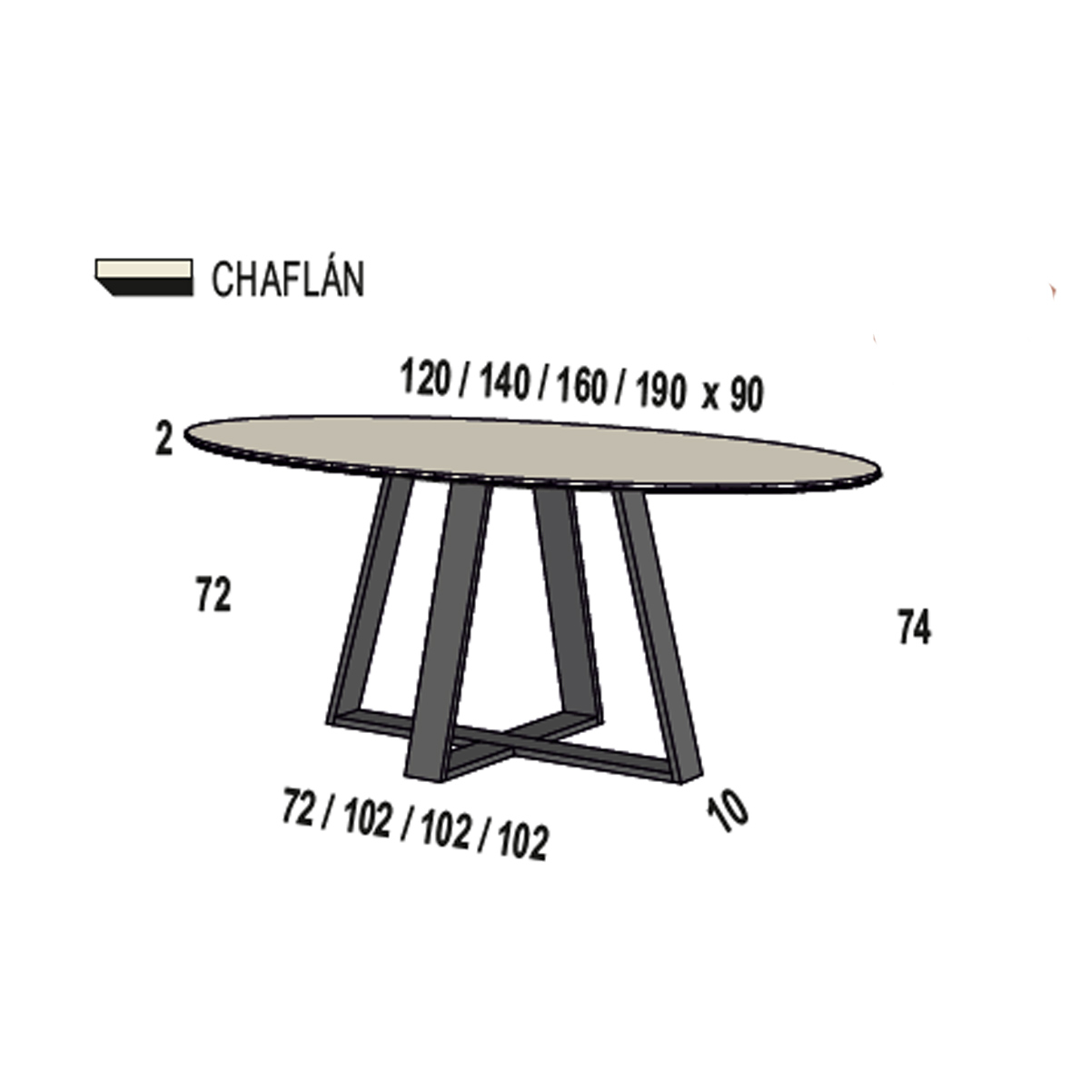 Mesa comedor ovalada MAYEN