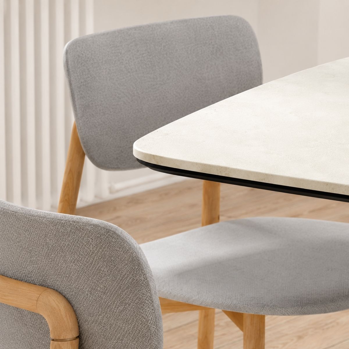 Mesa comedor chaflan pata cruz madera MAYEN