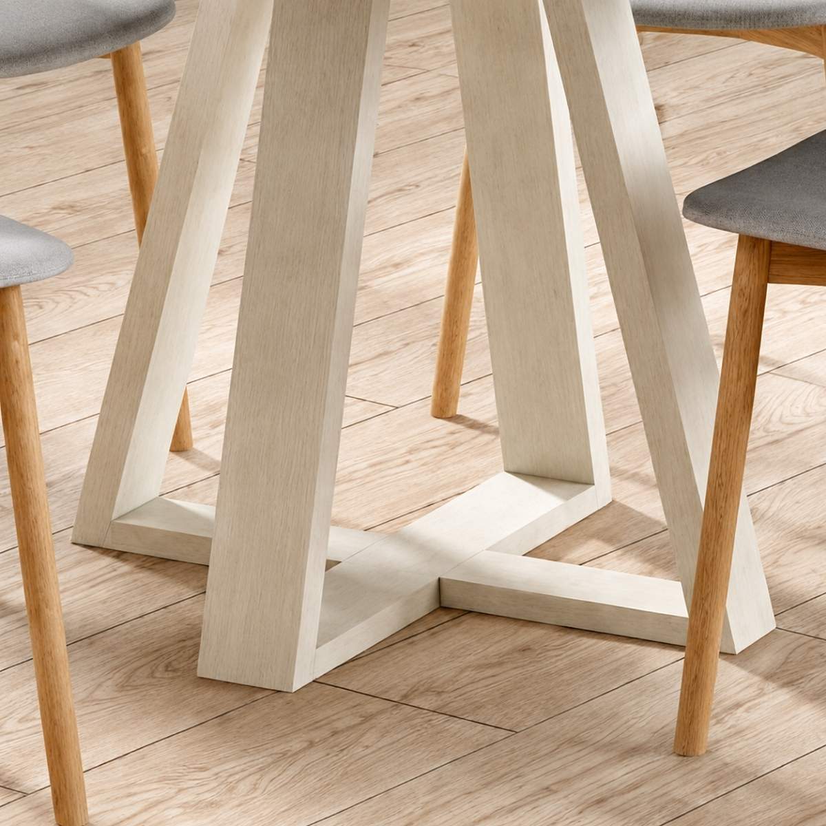 Mesa comedor chaflan pata cruz madera MAYEN