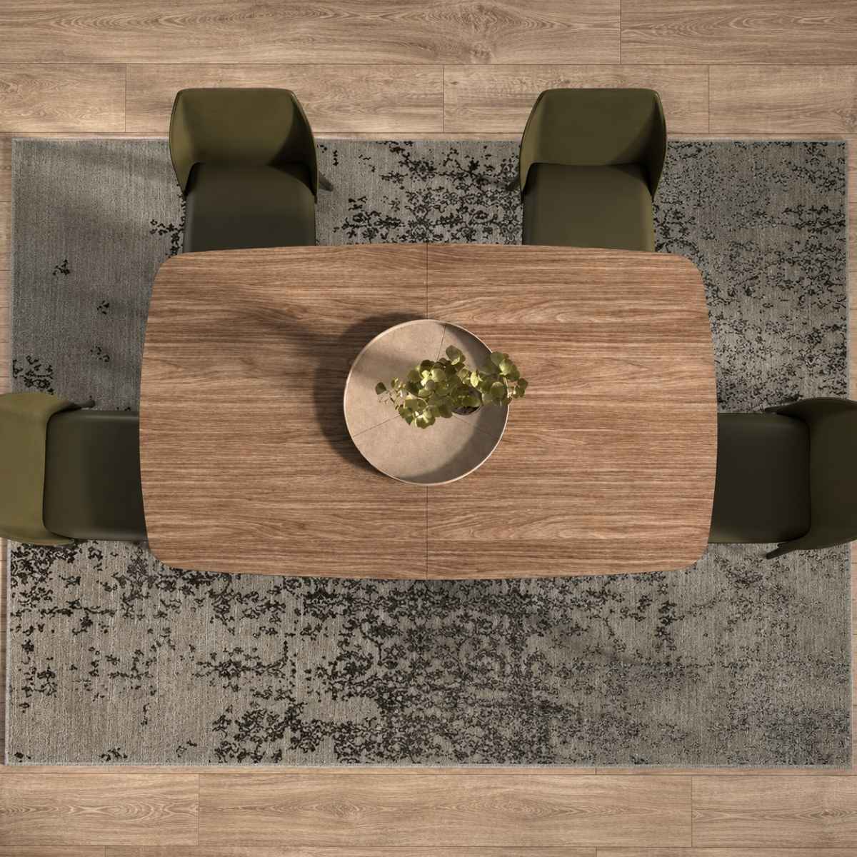 Mesa comedor chaflan pata cruz madera MAYEN