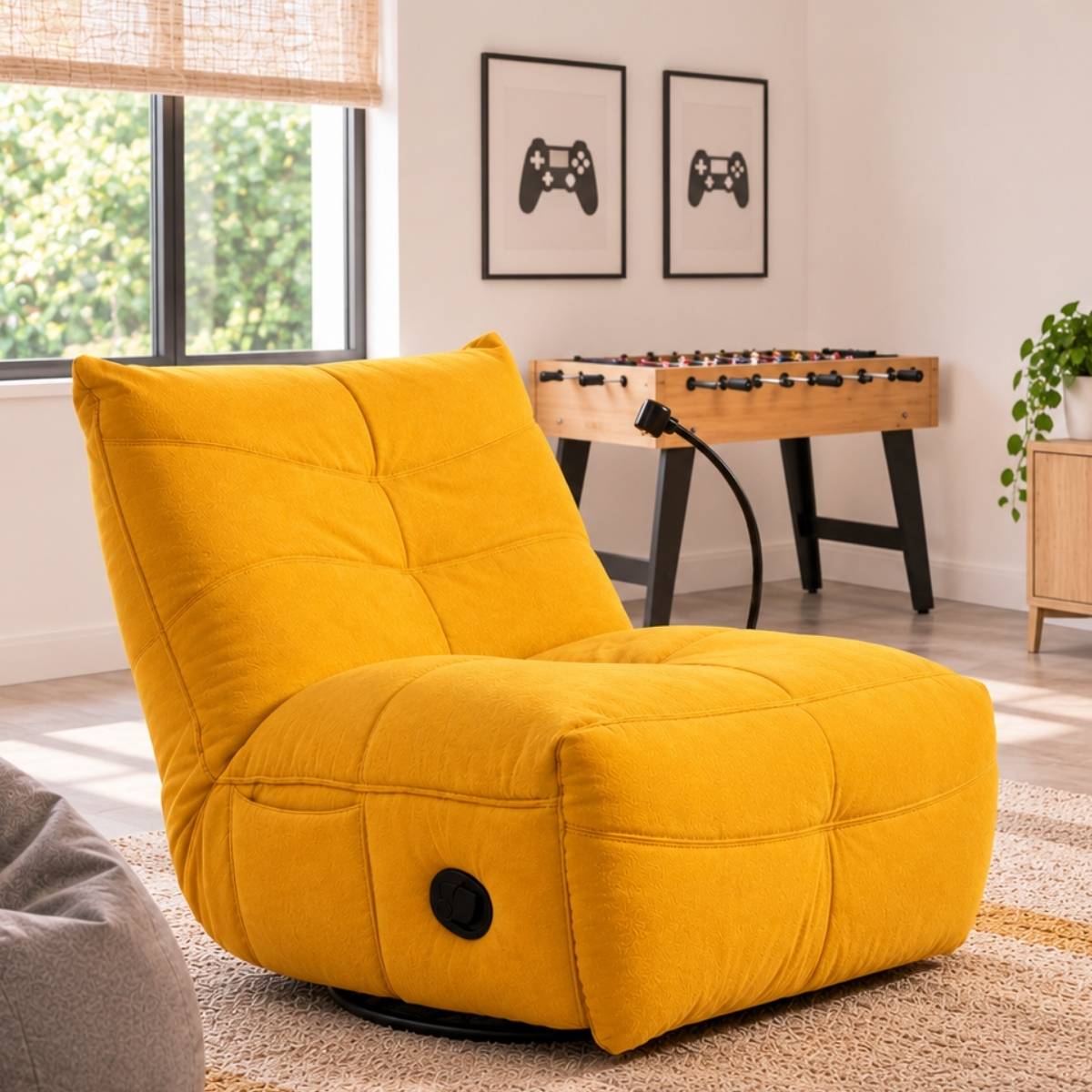 Sillón relax manual giratorio DIMIAN con soporte para móvil