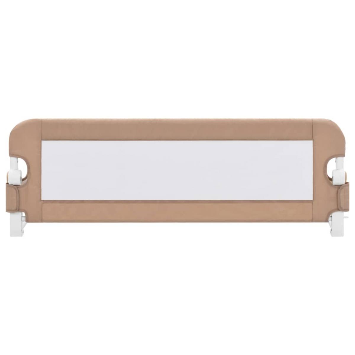 Barandilla de seguridad cama de niño poliéster taupe 120x42 cm