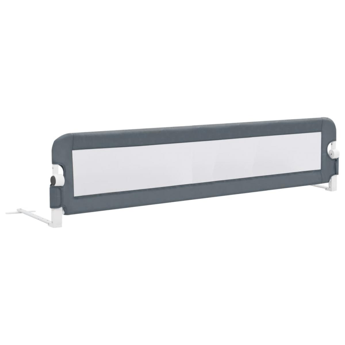 Barandilla de seguridad cama de niño poliéster gris 180x42cm