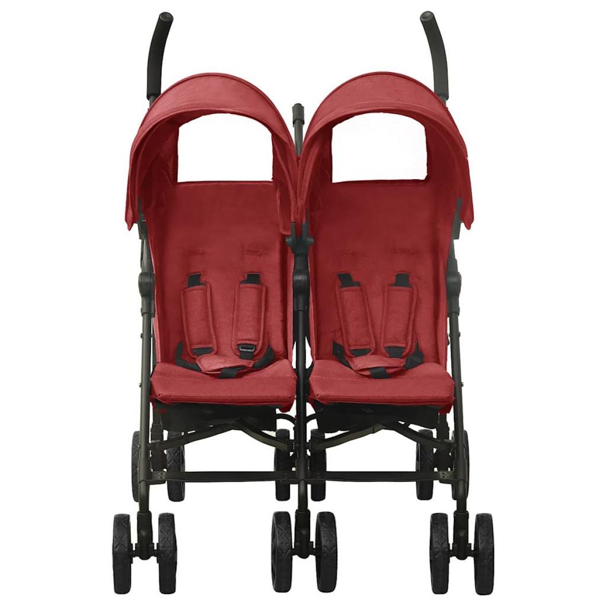 Carrito para gemelos de acero rojo