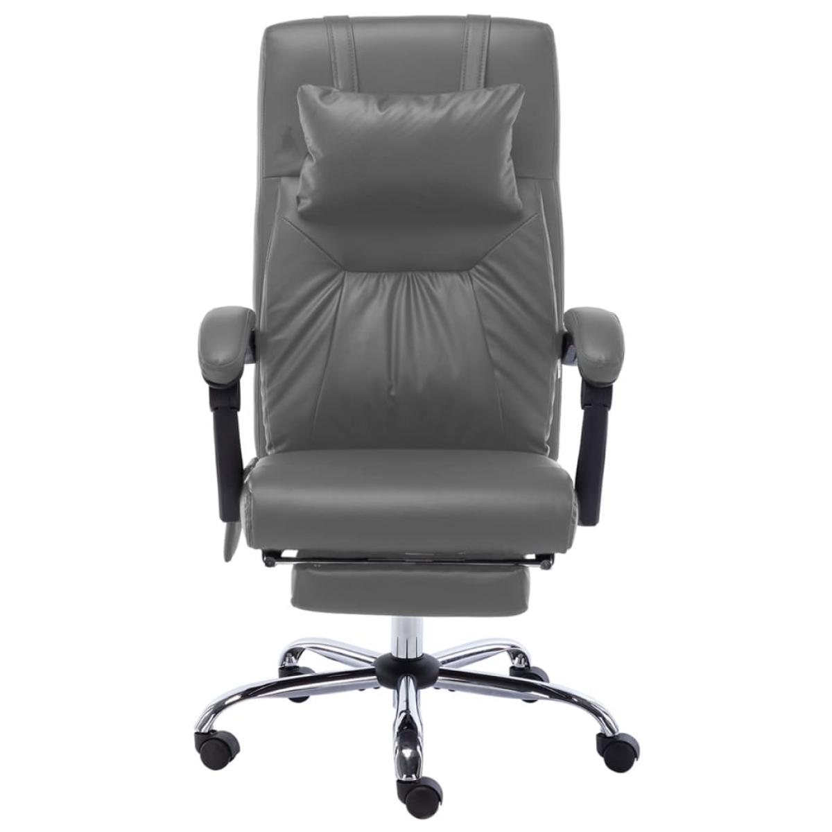 Silla de oficina de masaje de cuero sintético gris antracita