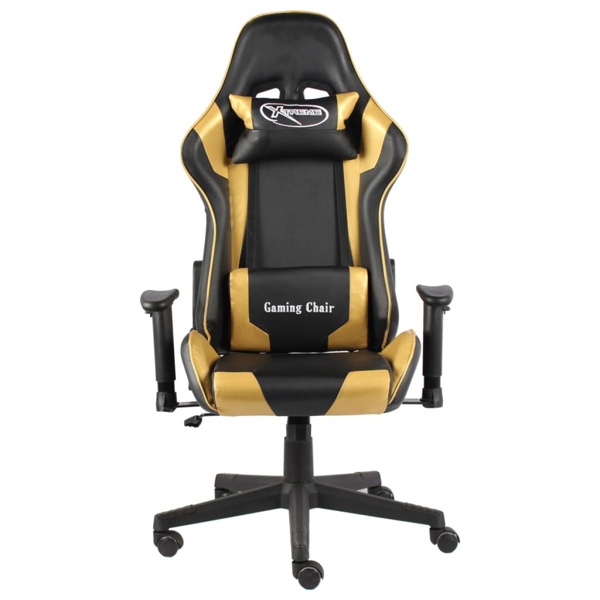 Silla gaming giratoria PVC dorado
