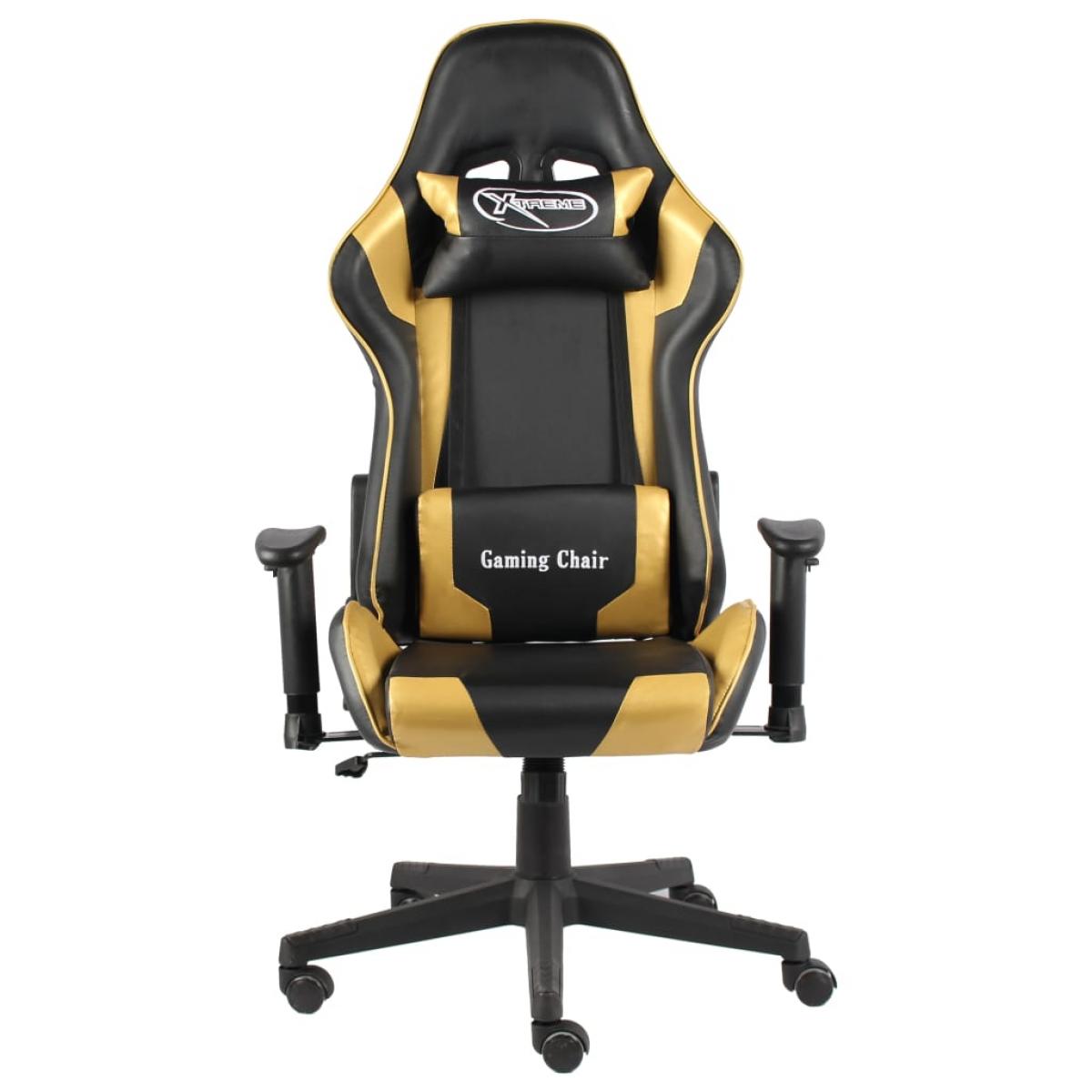 Silla gaming giratoria PVC dorado