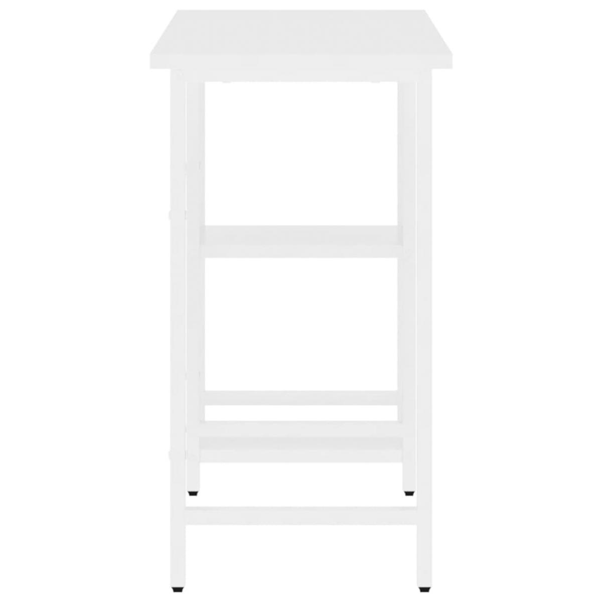 Escritorio para ordenador de MDF y metal blanco 80x40x72 cm
