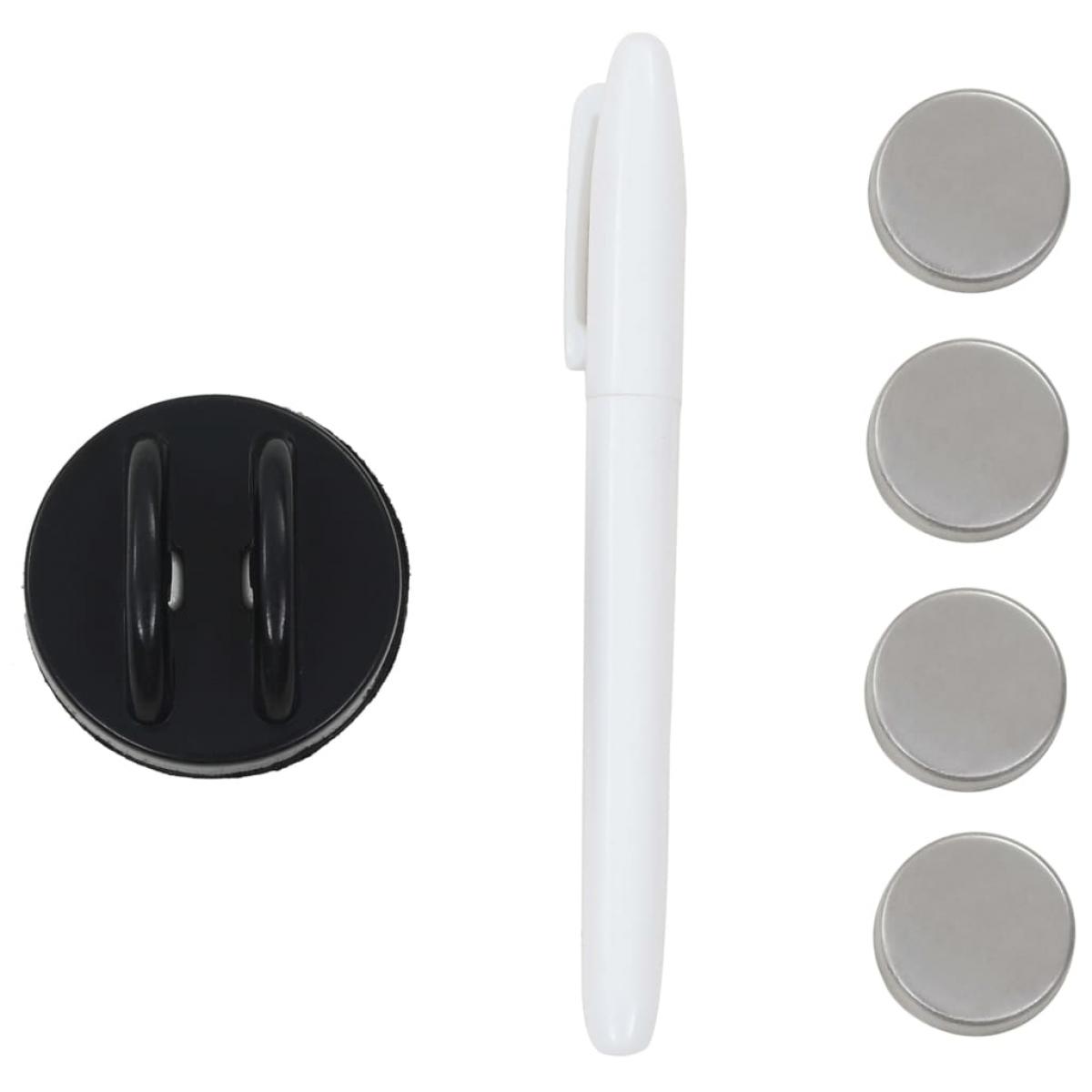 Pizarra magnética de pared negra vidrio 80x60 cm