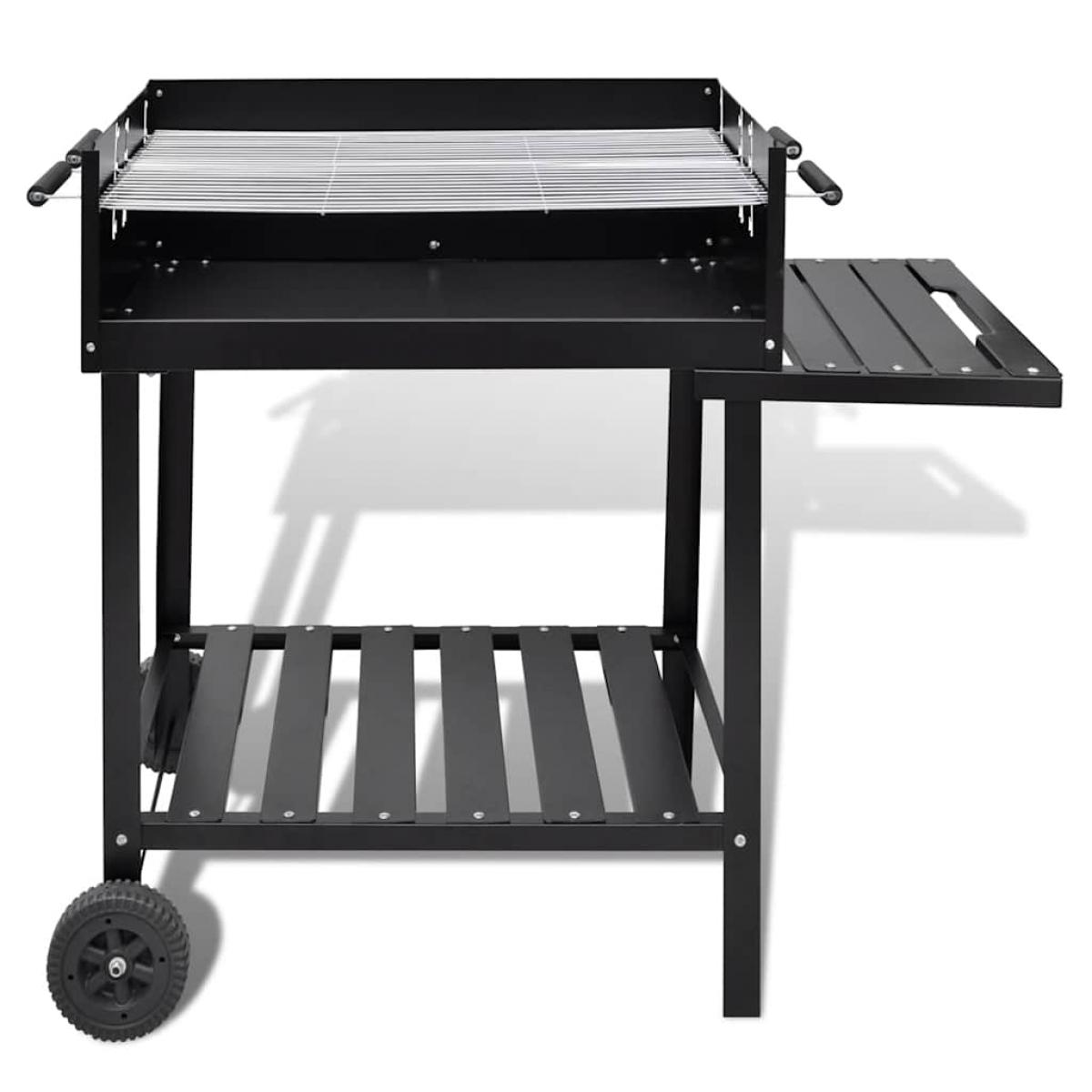 Soporte para barbacoa de carbón con 2 ruedas