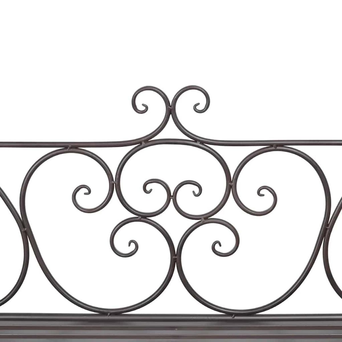 Banco de jardín de acero marrón envejecido 132 cm