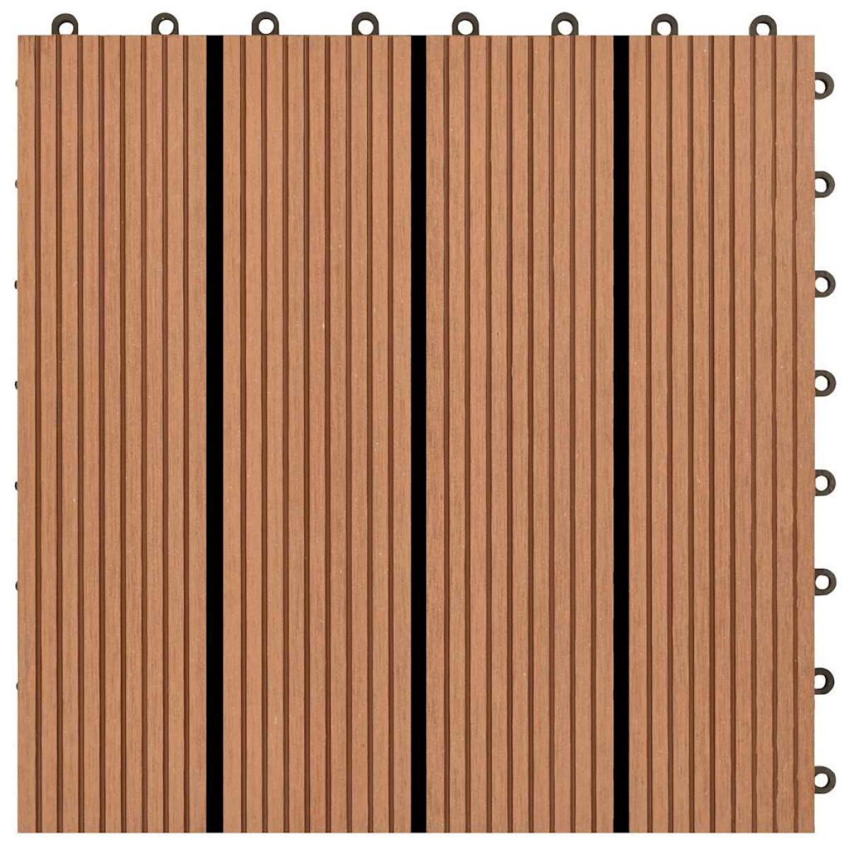 Baldosas de WPC 30x30 cm 11 unidades 1 m² marrón