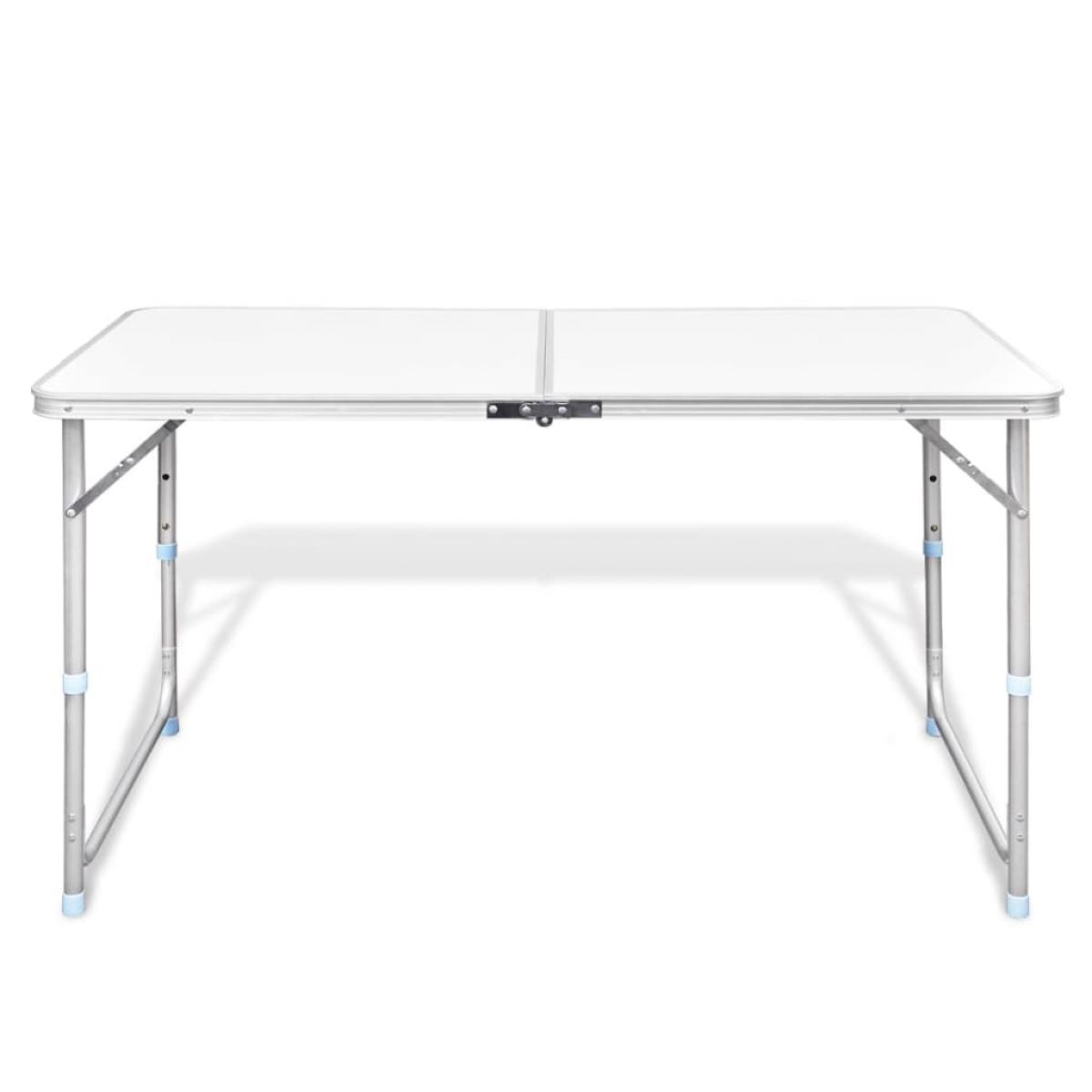 Mesa de camping plegable ajustable 120x60 cm