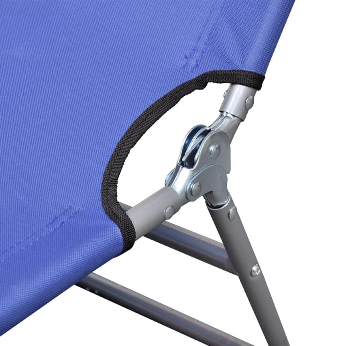 Tumbona plegable de acero con recubrimiento polvo azul