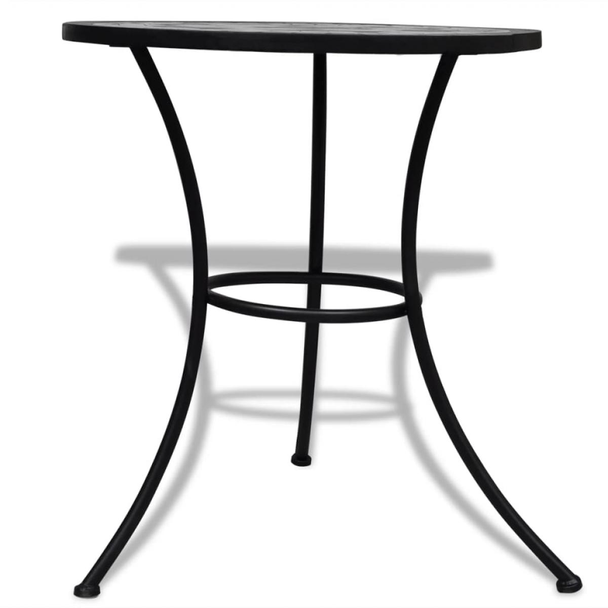 Mesa de bistro terraza mosaico negro y blanco 60 cm