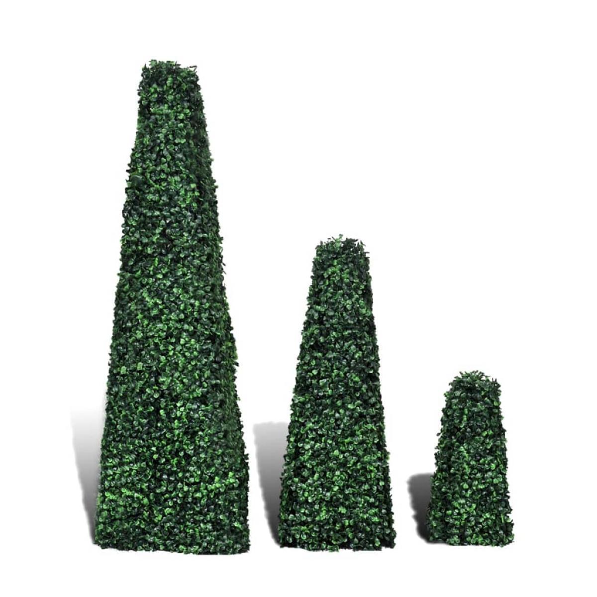 Set de 3 de Boj pirámides artificiales poda artística