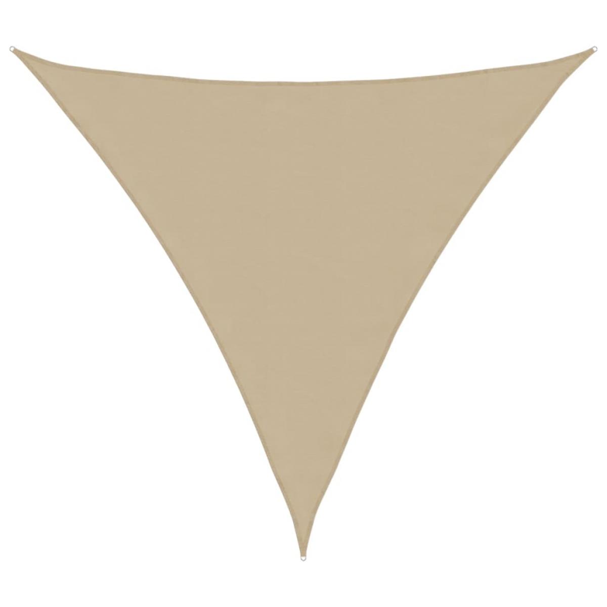 Toldo de vela triangular tela Oxford beige 5x5x5 m