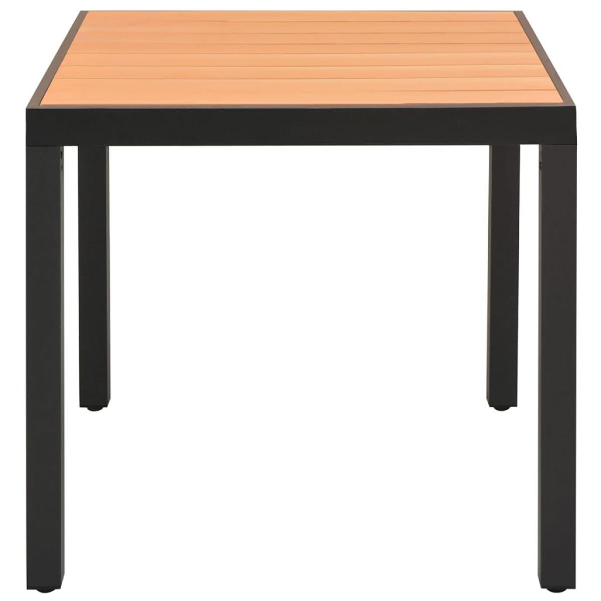 Mesa de jardín de aluminio y WPC marrón 80x80x74 cm