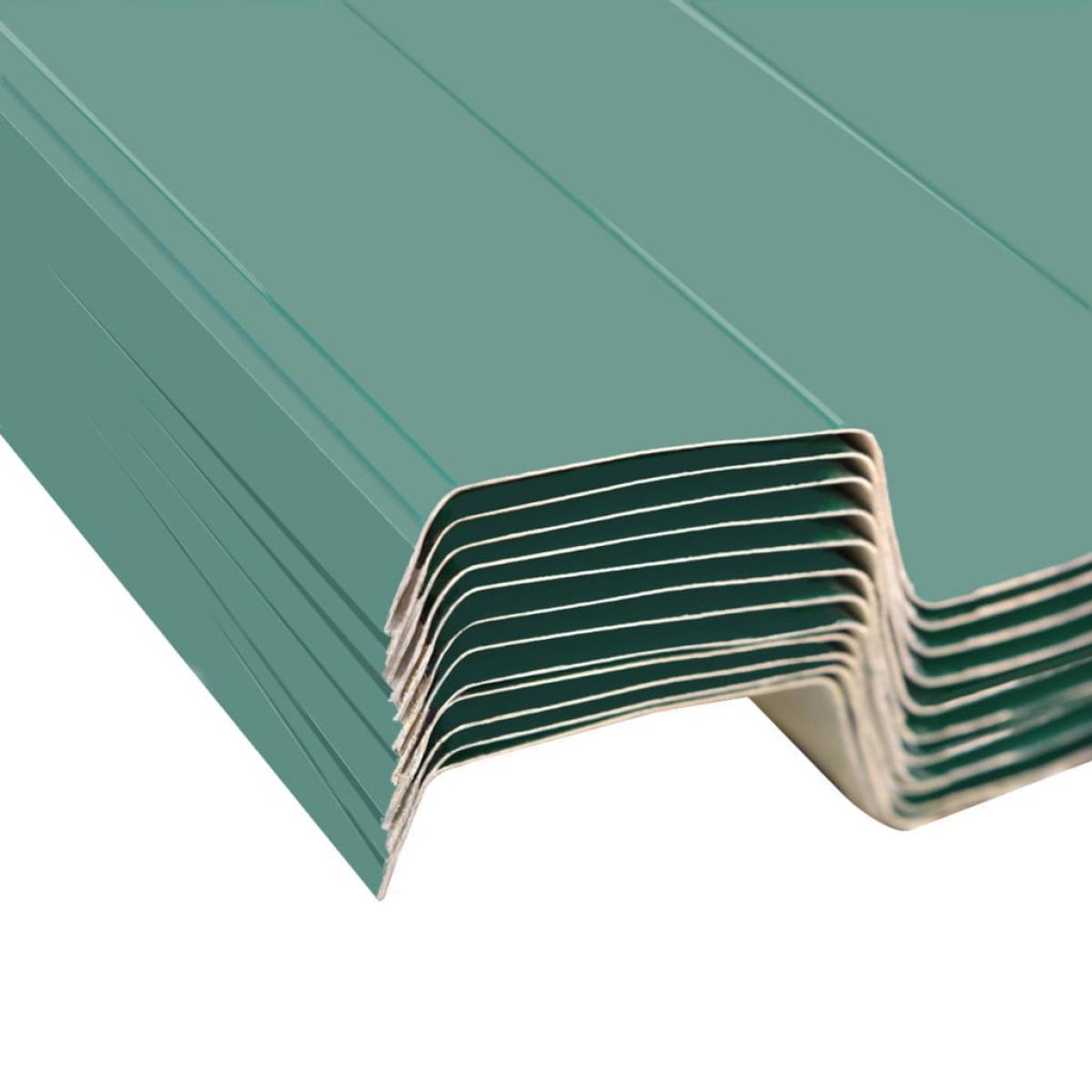 Panel para tejado acero galvanizado verde 12 unidades