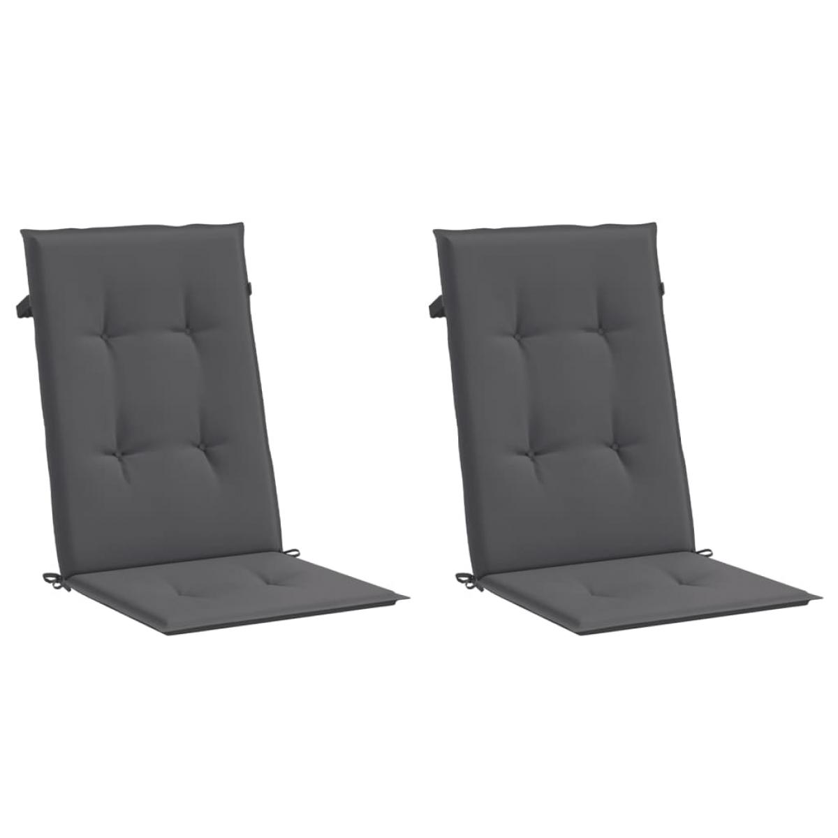 Cojín silla de jardín respaldo alto 2 uds tela gris 120x50x3 cm