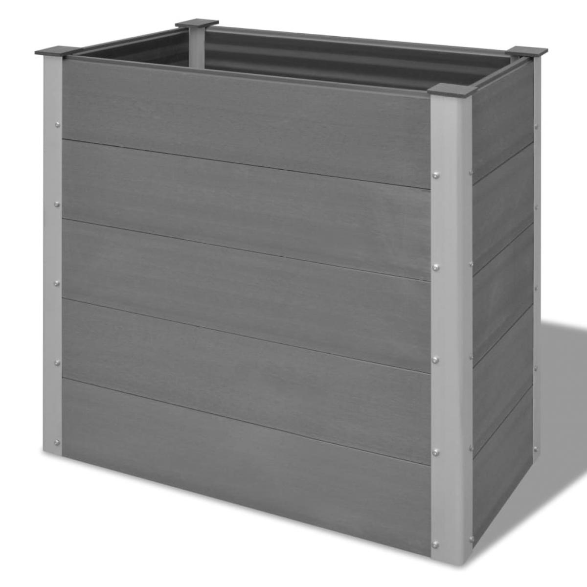Arriate de WPC gris 100x50x91 cm