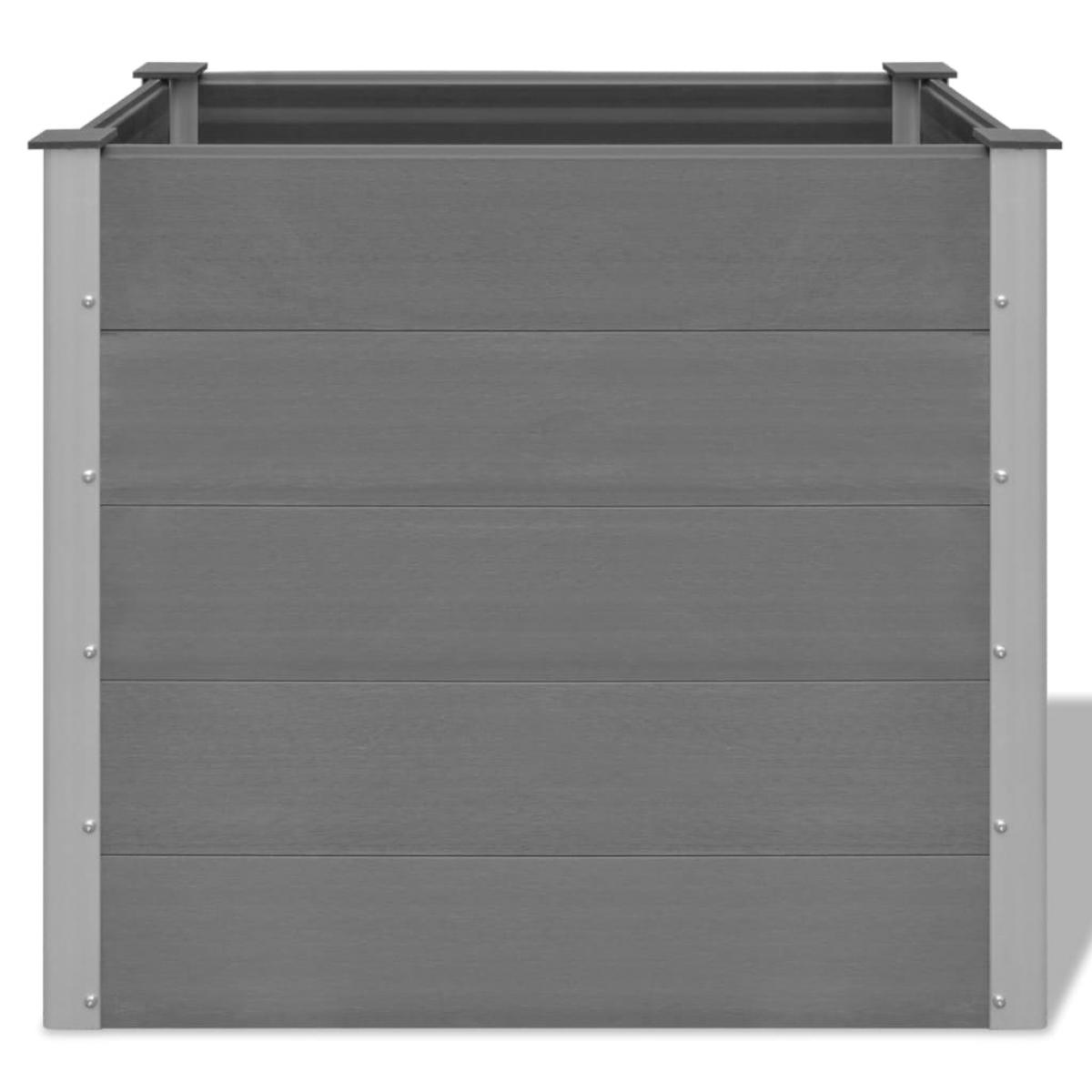 Arriate de WPC gris 100x50x91 cm
