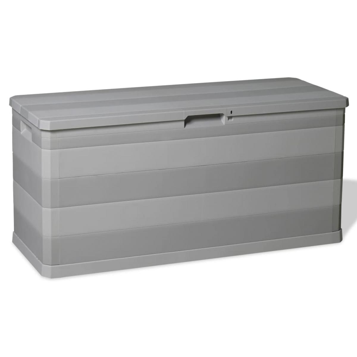 Caja de almacenamiento de jardín gris 117x45x56 cm
