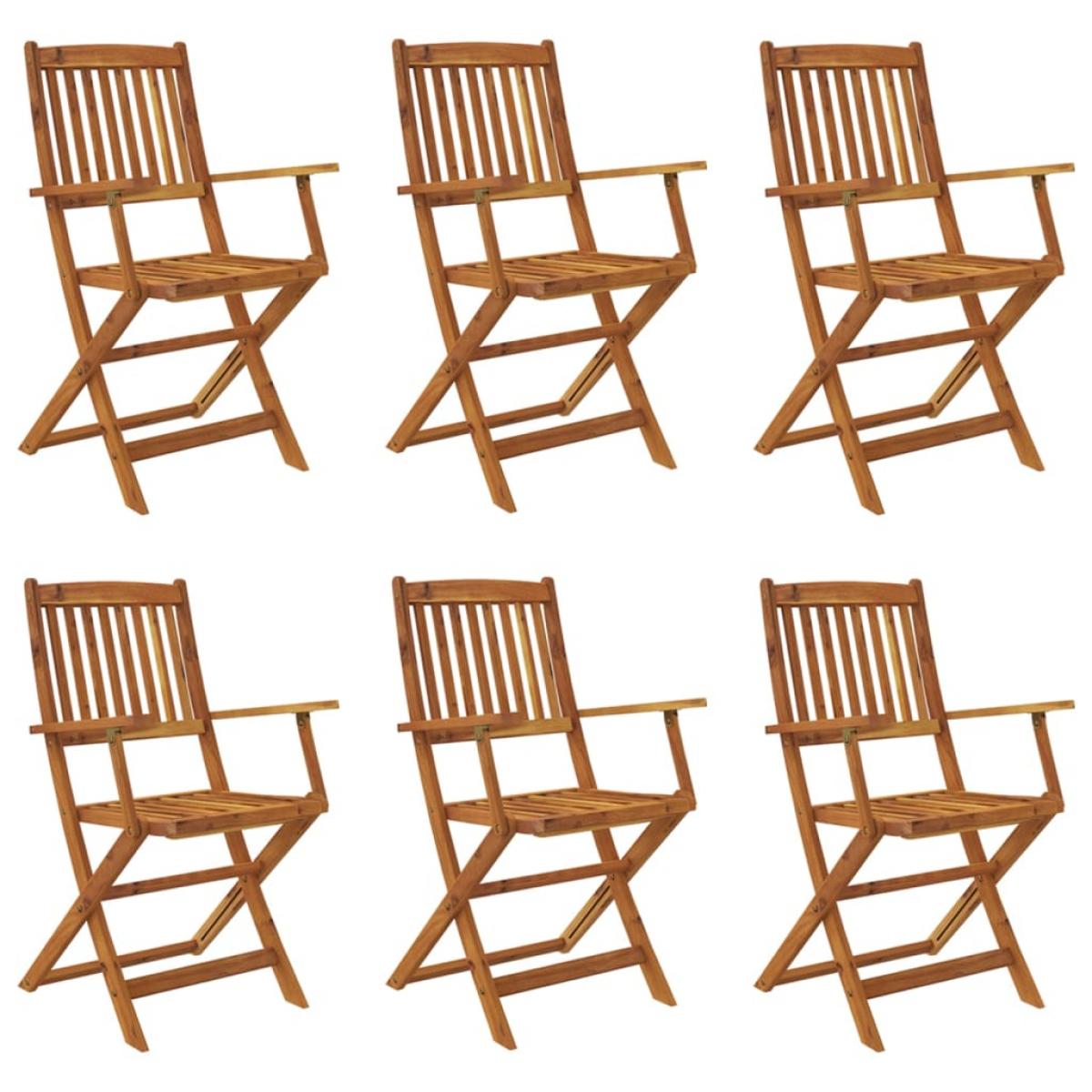 Set comedor de jardín plegable 7 pzas madera maciza de acacia