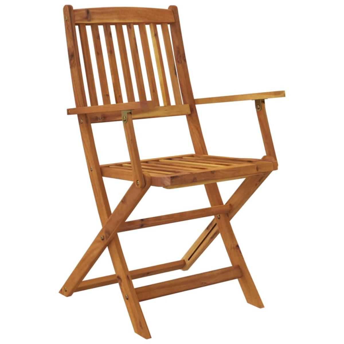 Set comedor de jardín plegable 7 pzas madera maciza de acacia