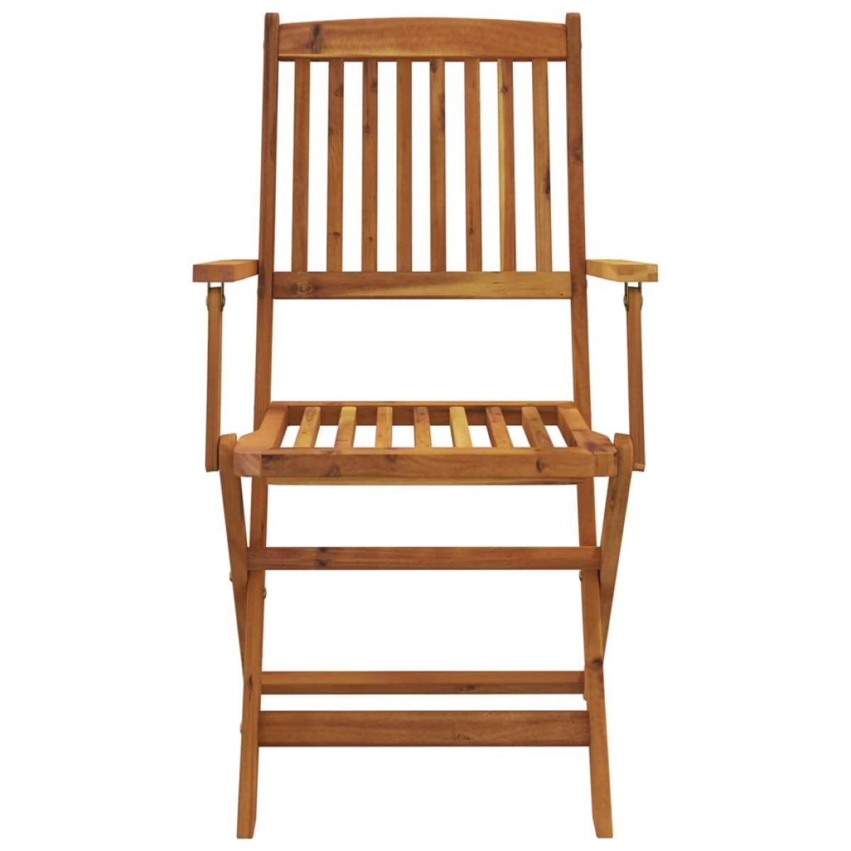 Set comedor de jardín plegable 7 pzas madera maciza de acacia