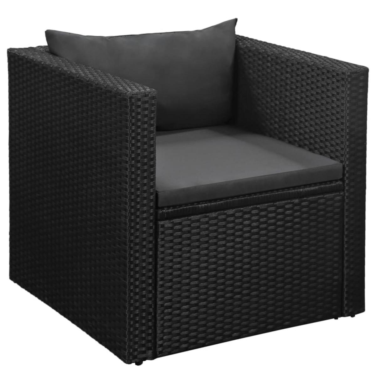 Set de muebles de jardín 4 pzas ratán sintético negro y gris