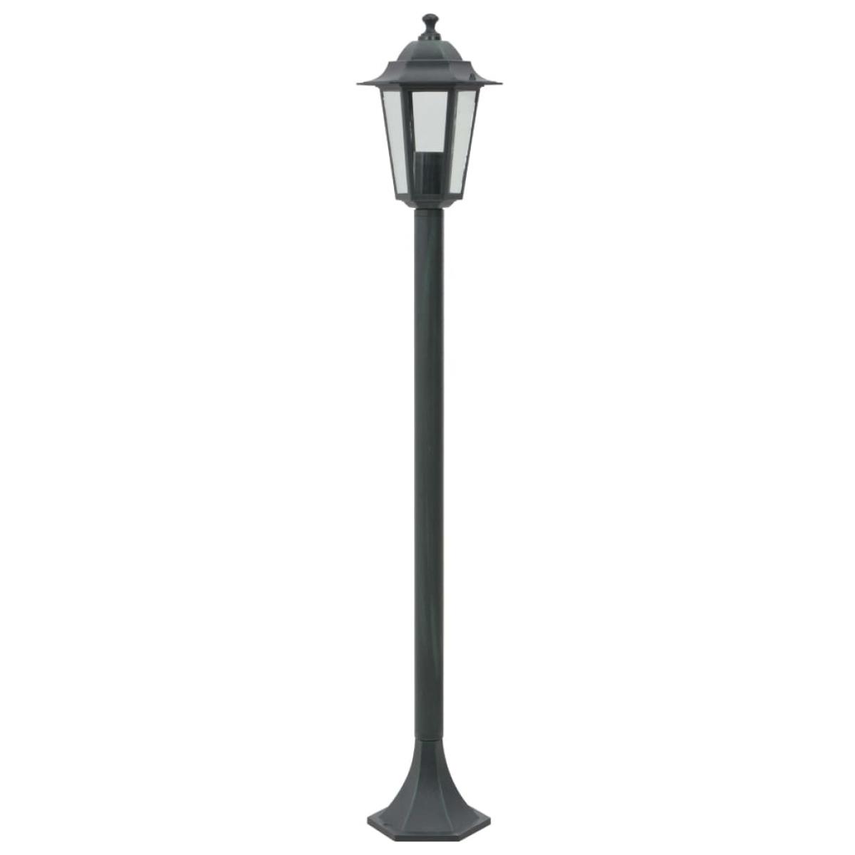 Farolas de jardín aluminio verde oscuro E27 110 cm 6 unidades