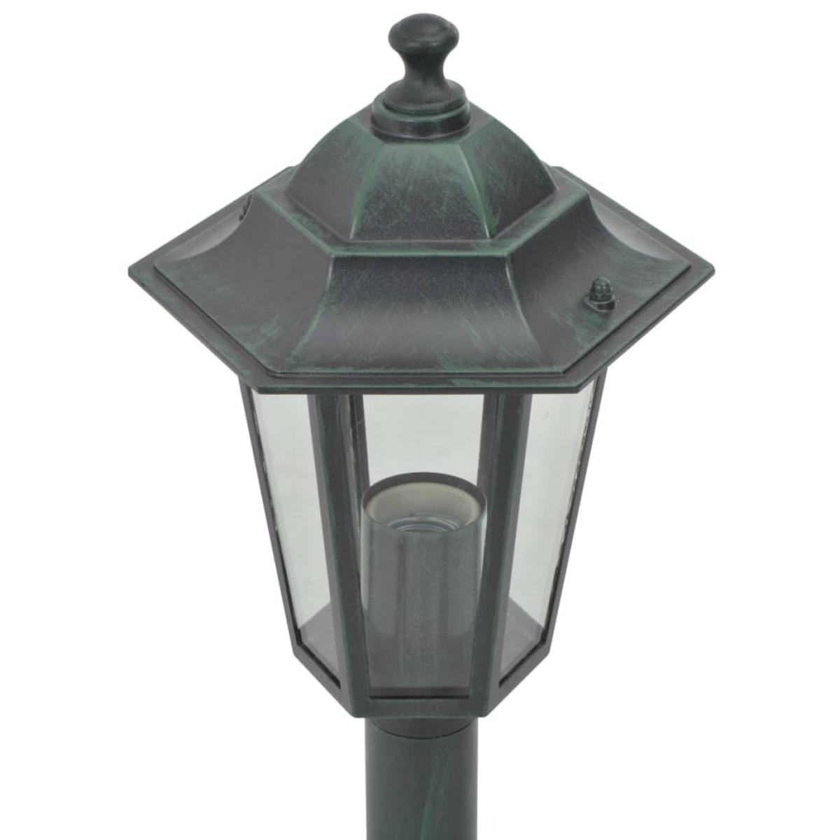 Farolas de jardín aluminio verde oscuro E27 110 cm 6 unidades