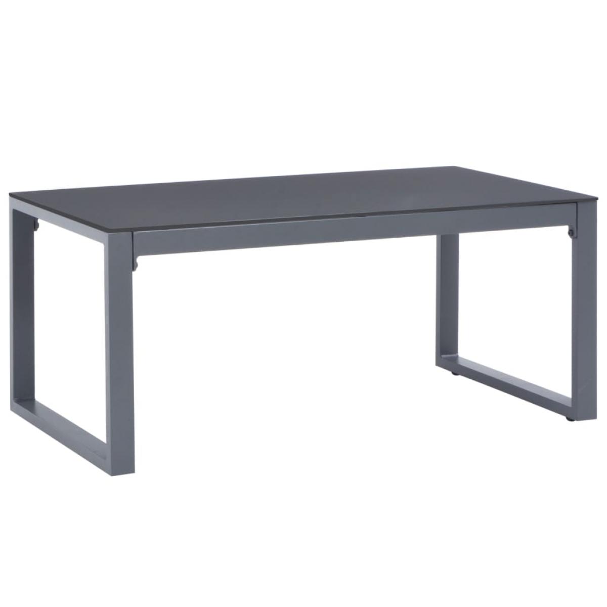 Set de muebles de jardín con cojines 3 piezas aluminio negro
