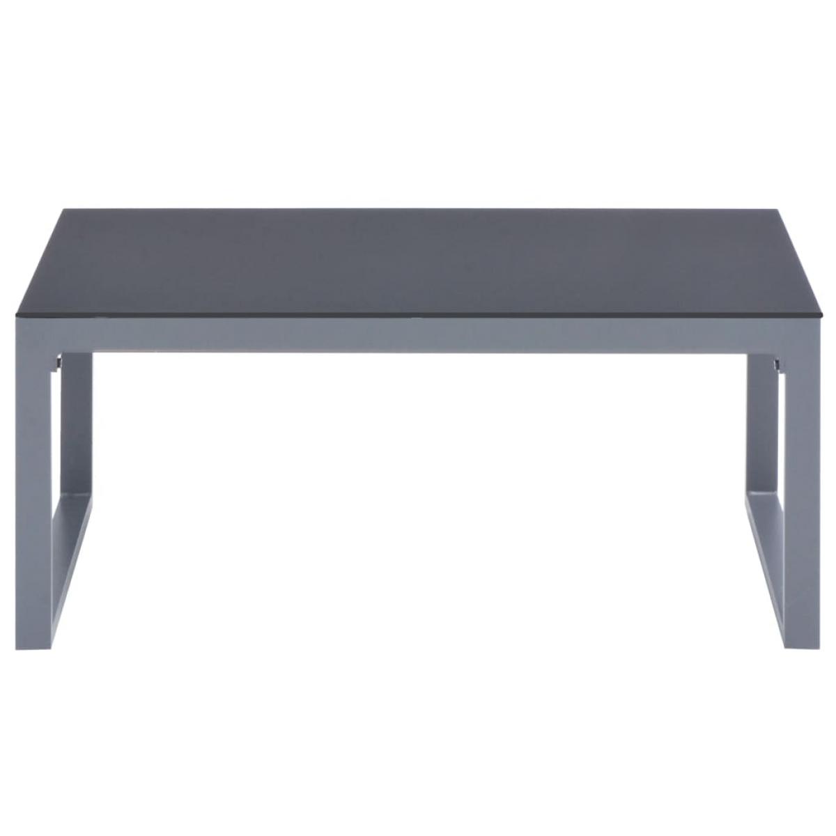 Set de muebles de jardín con cojines 3 piezas aluminio negro