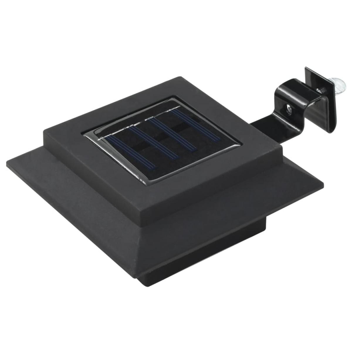 Lámparas solares LED de exterior 6 uds cuadradas 12 cm negro
