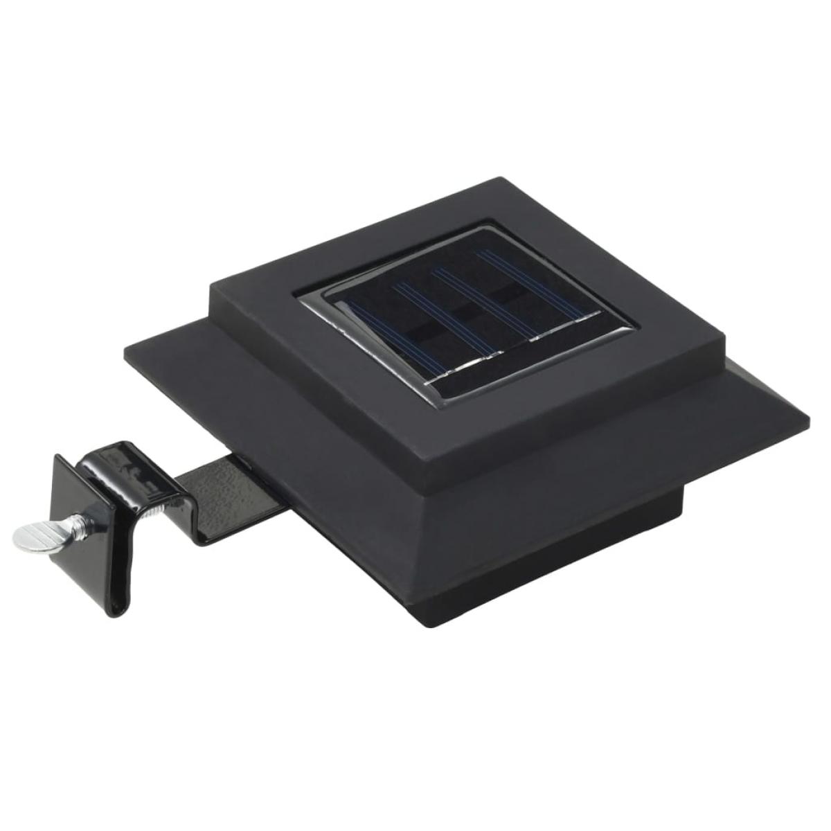 Lámparas solares LED de exterior 6 uds cuadradas 12 cm negro