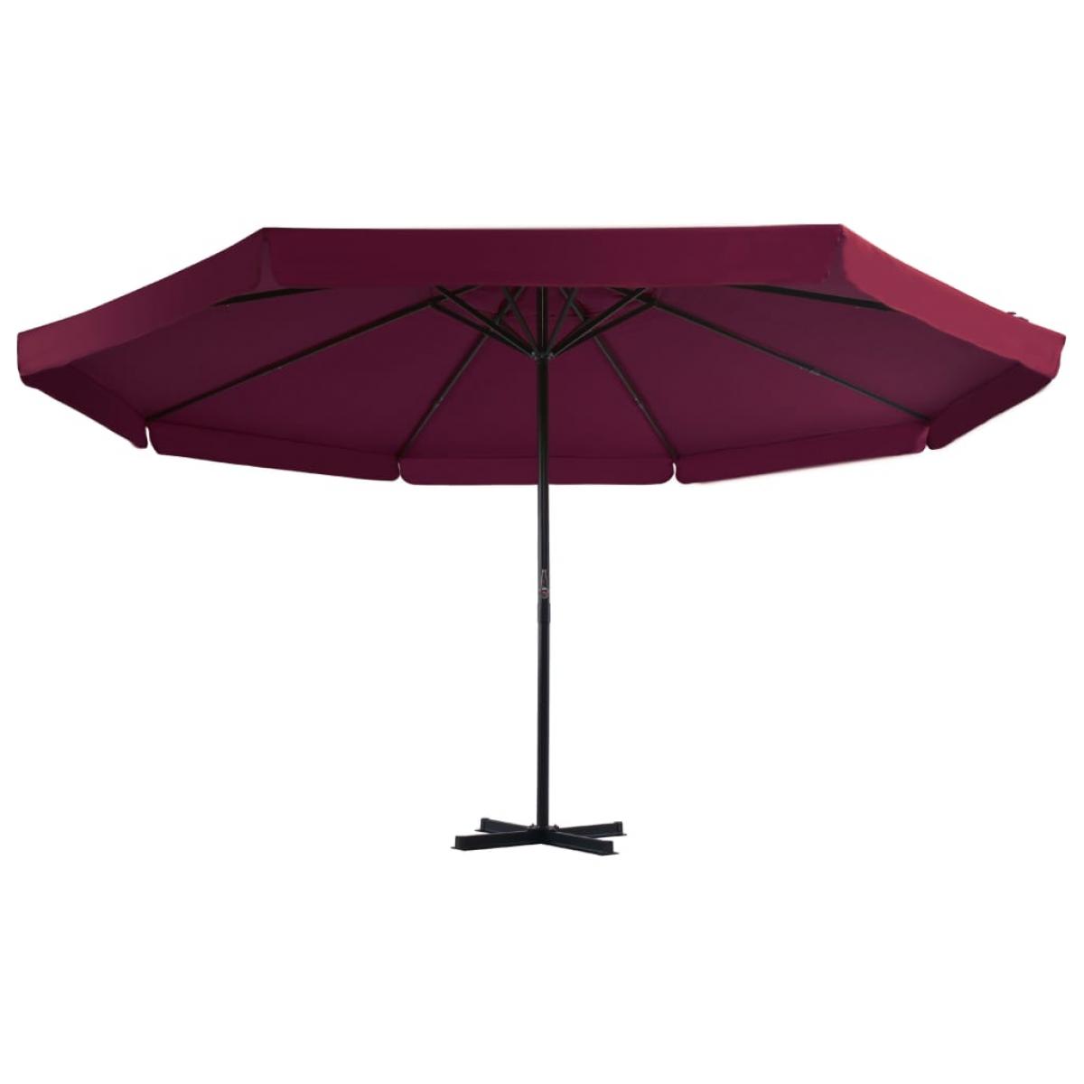 Sombrilla de jardín con palo de aluminio 500 cm rojo burdeos